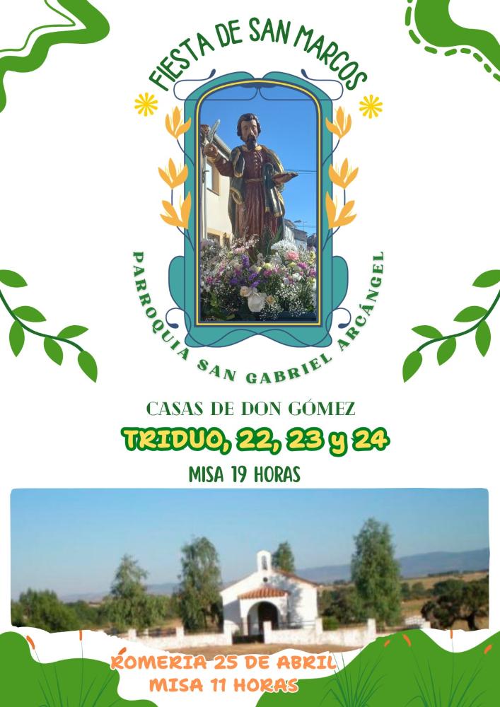 Imagen Del 22 al 24 de Abril - TRIDUO A SAN MARCOS, 25 de Abril - Romeria.
