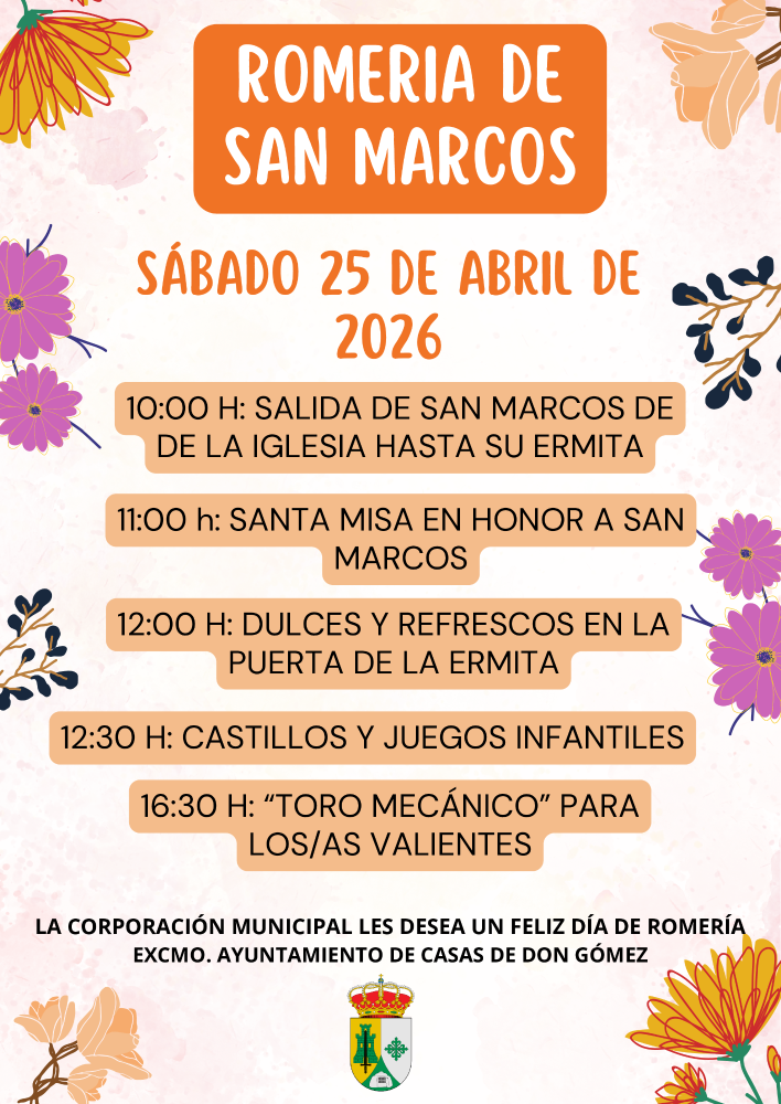 Imagen 25 de abril - PROGRAMACIÓN ROMERÍA SAN MARCOS 2026.